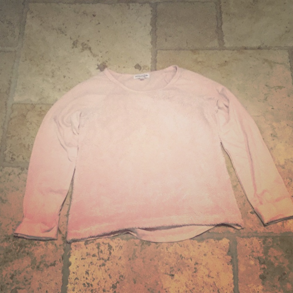 Light pink fuzzy soft long sleeve
